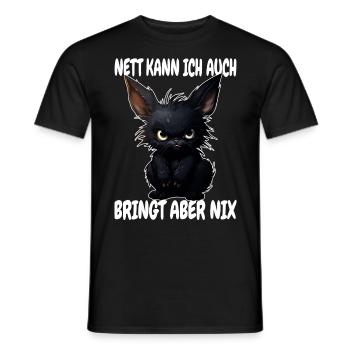 Nett Kann Ich Auch Bringt Aber Nix Schwarzer Hase - Männer T-Shirt - Schwarz - Vorne - AI Model Male 178 light (178cm)