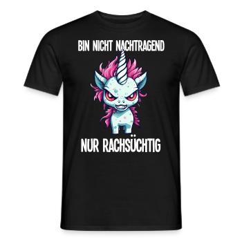 Nicht Nachtragend Nur Rachsüchtig Böses Einhorn - Männer T-Shirt - Schwarz - Vorne - AI Model Male 178 light (178cm)