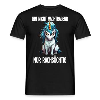 Nicht Nachtragend - Rachsüchtig Sarkasmus Einhorn - Männer T-Shirt - Schwarz - Vorne - AI Model Male 178 light (178cm)
