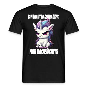 Nicht Nachtragend Nur Rachsüchtig Süßes Einhorn - Männer T-Shirt - Schwarz - Vorne - AI Model Male 178 light (178cm)