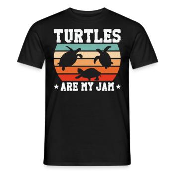Sea Turtle Tortoise Retro Vintage - T-shirt homme - noir - Devant - AI Model Male 178 light (178cm)