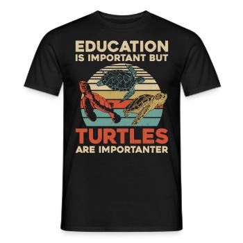 Sea Turtle Tortoise Retro Vintage - T-shirt homme - noir - Devant - AI Model Male 178 light (178cm)