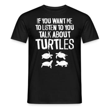 Tortue de mer si tu me veux - T-shirt homme - noir - Devant - AI Model Male 178 light (178cm)