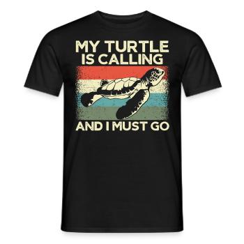 Sea Turtle Tortoise Retro Vintage - T-shirt homme - noir - Devant - AI Model Male 178 light (178cm)
