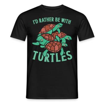 Tortue de mer que je préférerais être - T-shirt homme - noir - Devant - AI Model Male 178 light (178cm)