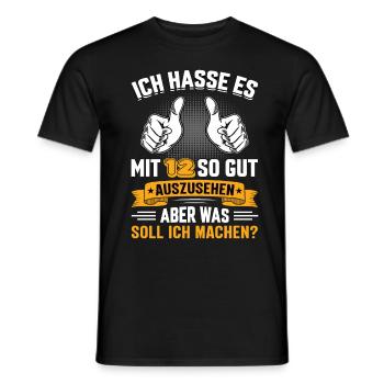 12 Geburtstag 12 Jahre 12 Lebensjahr 12 Lebenalter - Männer T-Shirt - Schwarz - Vorne - AI Model Male 178 light (178cm)