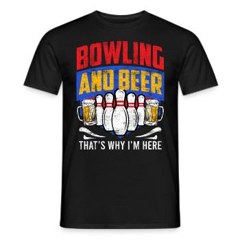 Bowling und Bier Darum bin ich hier Bowler - Männer T-Shirt - Schwarz - Vorne - AI Model Male 178 light (178cm)