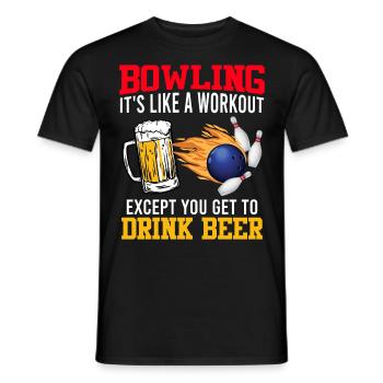 Bowling It ́s like a Workout Bowling Player - Men's T-Shirt - black - Front - AI Model Male 178 light (178cm)