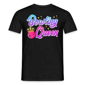 Bowling Queen Bowling Player Ladies Outfit - Men's T-Shirt - black - Front - AI Model Male 178 light (178cm)