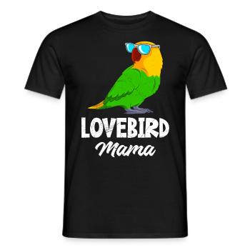 Lovebird Mama Liebesvögel Papagei Halter Frauen - Männer T-Shirt - Schwarz - Vorne - AI Model Male 178 light (178cm)