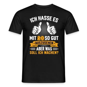 20 Geburtstag 20 Jahre 20 Lebensjahr 20 Lebenalter - Männer T-Shirt - Schwarz - Vorne - AI Model Male 178 light (178cm)