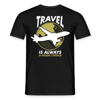 Urlaub Reisen Flugzeug Sonne Meer Strand - Männer T-Shirt - Schwarz - Vorne - AI Model Male 178 light (178cm)