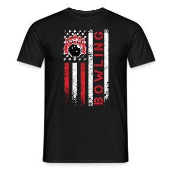 Bowling USA Bowling Player America Flag Shirt - T-shirt homme - noir - Devant - AI Model Male 178 light (178cm)