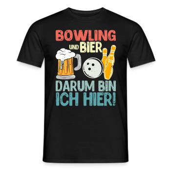 Bowling und Bier Darum bin ich hier Bowler - Männer T-Shirt - Schwarz - Vorne - AI Model Male 178 light (178cm)