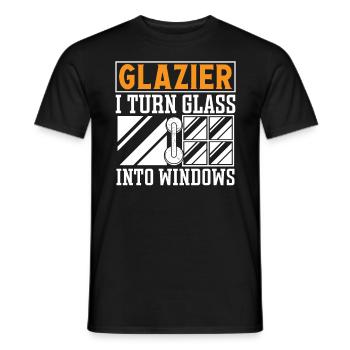 Glaser Glazier Turn Glass Into Windows Fensterbau - Men's T-Shirt - black - Front - AI Model Male 178 light (178cm)