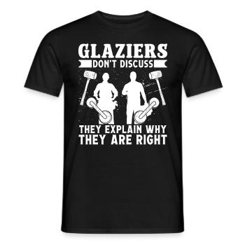 Glaziers Don't Discuss Glaziers Glass - Men's T-Shirt - black - Front - AI Model Male 178 light (178cm)