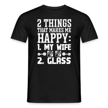 Glazier 2 Things Makes Me Happy Glazier Glass - Men's T-Shirt - black - Front - AI Model Male 178 light (178cm)