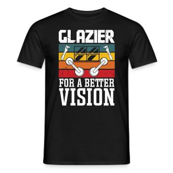 Glaser Glazier For A Better Vision Glaserarbeiter - Men's T-Shirt - black - Front - AI Model Male 178 light (178cm)