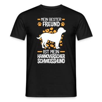 Hannoverscher Schweißhund ist mein Freund - Männer T-Shirt - Schwarz - Vorne - AI Model Male 178 light (178cm)