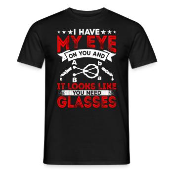 Ophthalmologist You need glasses, optician, - Men's T-Shirt - black - Front - AI Model Male 178 light (178cm)