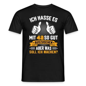 42 Geburtstag 42 Jahre 42 Lebensjahr 42 Lebenalter - Männer T-Shirt - Schwarz - Vorne - AI Model Male 178 light (178cm)