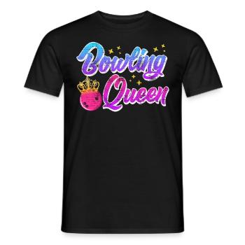 Bowling Queen Bowling Player Ladies Outfit - Men's T-Shirt - black - Front - AI Model Male 178 light (178cm)