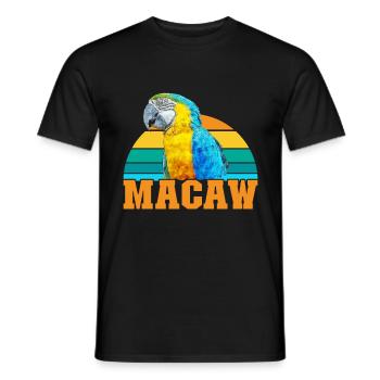 Macaw Vogel Papagei Fan Vogelliebhaber Aras - Männer T-Shirt - Schwarz - Vorne - AI Model Male 178 light (178cm)