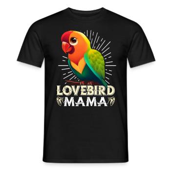 Lovebird Mom Bird Lovers Women - Men's T-Shirt - black - Front - AI Model Male 178 light (178cm)