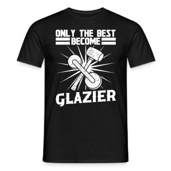 Glazier Best Become Glazier Glazier Glass - Men's T-Shirt - black - Front - AI Model Male 178 light (178cm)