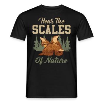 Nature's scales pangolins lovers - Men's T-Shirt - black - Front - AI Model Male 178 light (178cm)