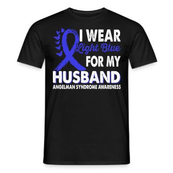 Wear light blue for awareness of the - Men's T-Shirt - black - Front - AI Model Male 178 light (178cm)
