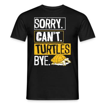 Sea Turtle Tortoise Sorry. Cant. - Men's T-Shirt - black - Front - AI Model Male 178 light (178cm)