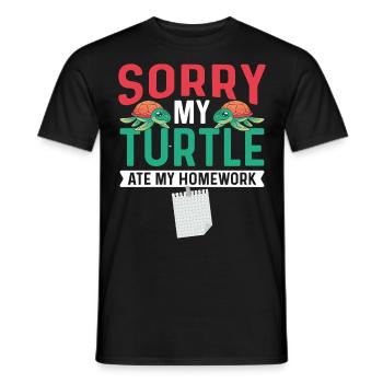 Sea Turtle Tortoise Sorry My - Men's T-Shirt - black - Front - AI Model Male 178 light (178cm)