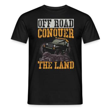 Off Road Conquer The Land Offroading Off-Roading - Men's T-Shirt - black - Front - AI Model Male 178 light (178cm)