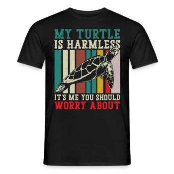 Sea Turtle Tortoise Retro Vintage - T-shirt homme - noir - Devant - AI Model Male 178 light (178cm)