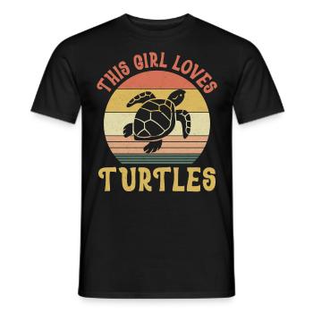 Sea Turtle Tortoise Retro Vintage - T-shirt homme - noir - Devant - AI Model Male 178 light (178cm)