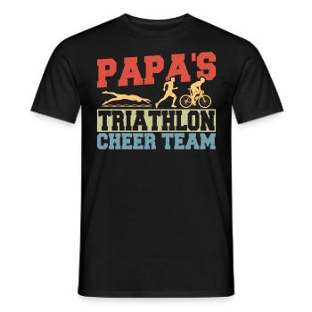 Papa's Triathlon Cheer Team Triathletes Athletics - Men's T-Shirt - black - Front - AI Model Male 178 light (178cm)