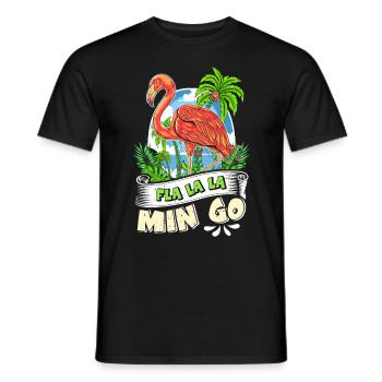 Fête d’été Flamingo Fla La La Min Go - T-shirt homme - noir - Devant - AI Model Male 178 light (178cm)