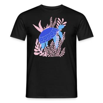 Underwater: turtle - Men's T-Shirt - black - Front - AI Model Male 178 light (178cm)