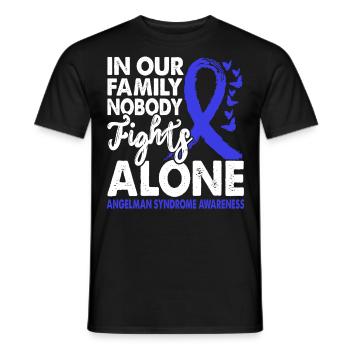 No one fights alone Angelman syndrome consciousness - Men's T-Shirt - black - Front - AI Model Male 178 light (178cm)
