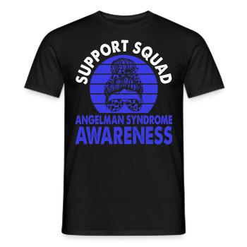 Support Squad Angelman Syndrome Awareness Month - Men's T-Shirt - black - Front - AI Model Male 178 light (178cm)
