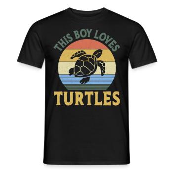 Sea Turtle Tortoise Retro Vintage - T-shirt homme - noir - Devant - AI Model Male 178 light (178cm)