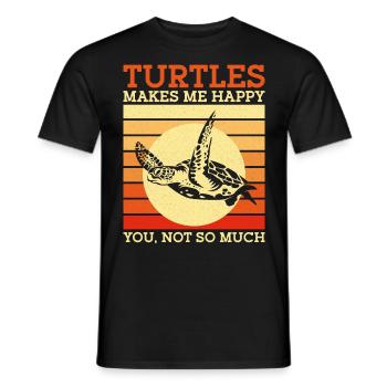 Tortue de mer Tortue Rétro Vintage - T-shirt homme - noir - Devant - AI Model Male 178 light (178cm)