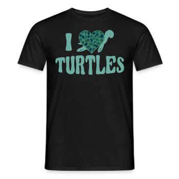 Sea Turtle Tortoise Heart I Love - Men's T-Shirt - black - Front - AI Model Male 178 light (178cm)
