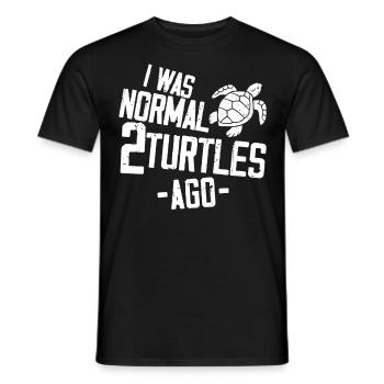 Sea Turtle Tortoise I Was Normal 2 - Männer T-Shirt - Schwarz - Vorne - AI Model Male 178 light (178cm)