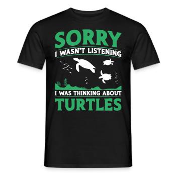 Tortue de mer Désolé de ne pas l’être - T-shirt homme - noir - Devant - AI Model Male 178 light (178cm)