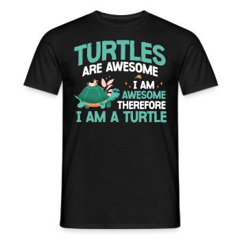 Tortue de mer tortues tortues sont - T-shirt homme - noir - Devant - AI Model Male 178 light (178cm)