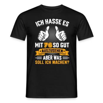 76 Geburtstag 76 Jahre 76 Lebensjahr 76 Lebenalter - Männer T-Shirt - Schwarz - Vorne - AI Model Male 178 light (178cm)