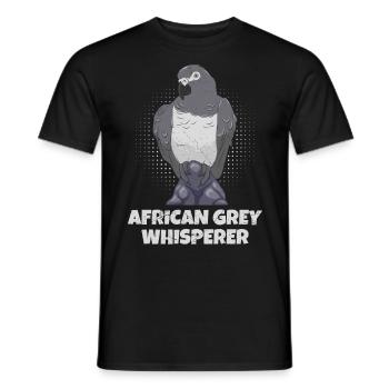 Grau Papagei Flüsterer African Grey Whisperer - Männer T-Shirt - Schwarz - Vorne - AI Model Male 178 light (178cm)
