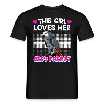 Cette fille aime ses filles perroquets gris - T-shirt homme - noir - Devant - AI Model Male 178 light (178cm)